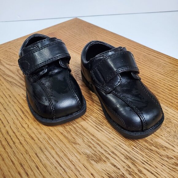 Teeny Toes Black Dress Shoes Toddler Boys Size 4 Slip On Formal Outfit - Picture 1 of 9